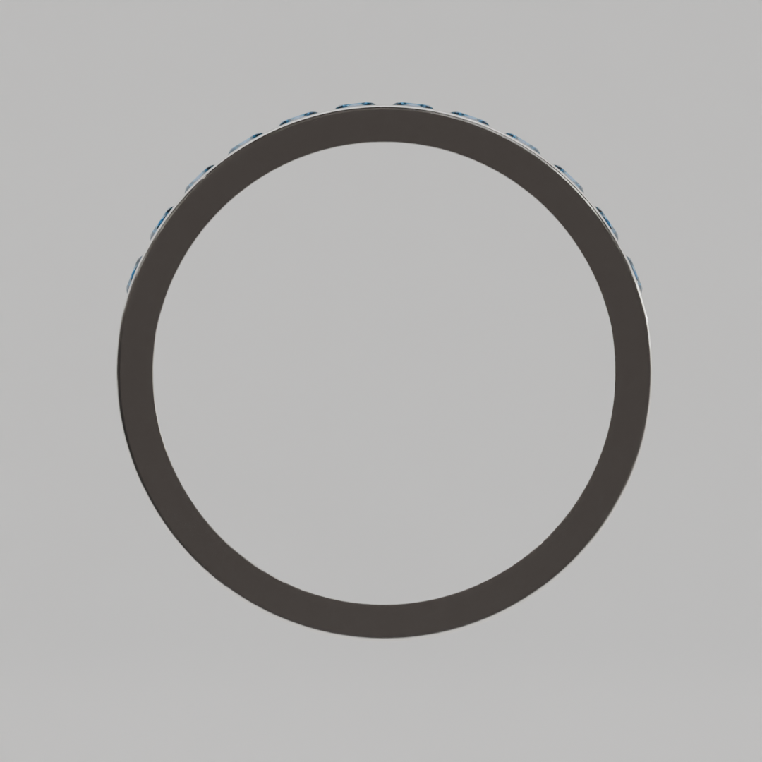 Media Churumbela Topacio Azul CANAL- Birthstone Diciembre -2.5mm - Churumbela de Oro (10k, 14k, 18k) y Moissanitas