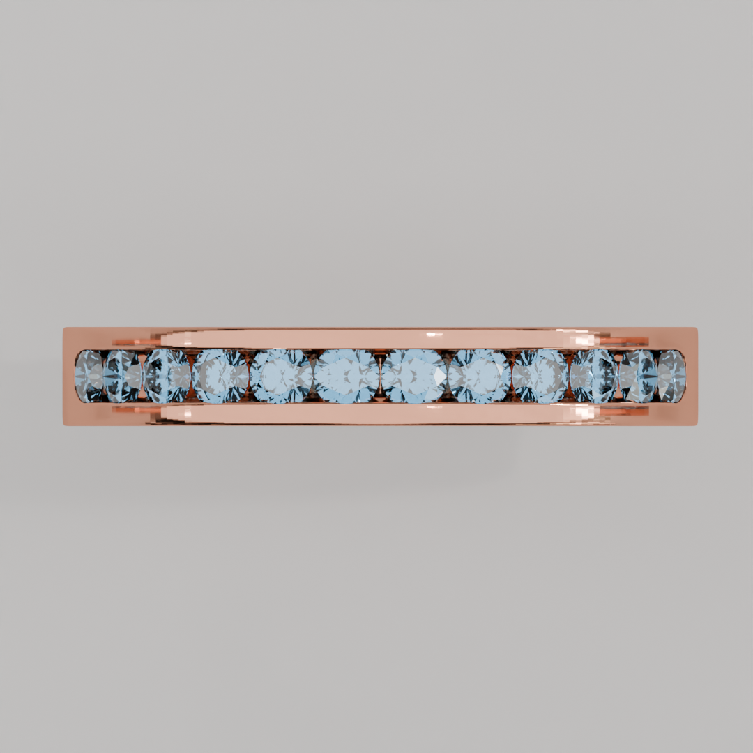 Media Churumbela Topacio Azul CANAL- Birthstone Diciembre -2.5mm - Churumbela de Oro (10k, 14k, 18k) y Moissanitas