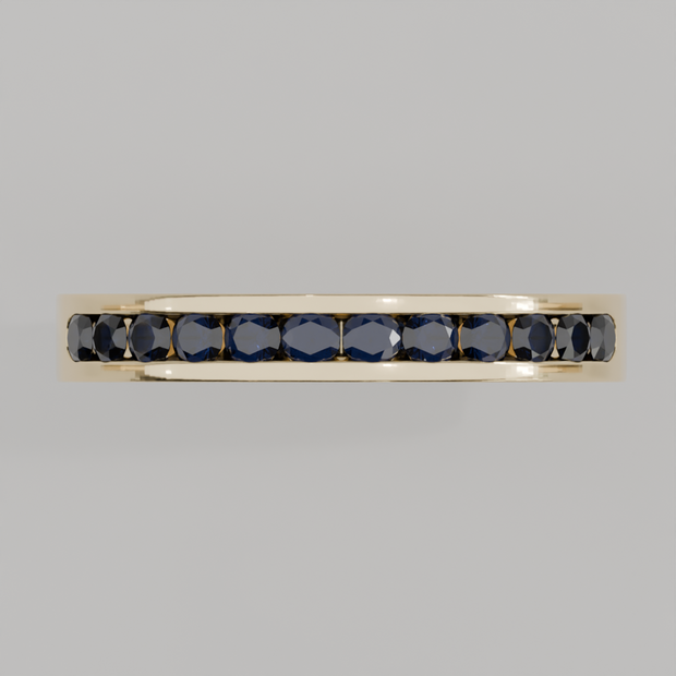 Media Churumbela Zafiro CANAL- Birthstone Septiembre -2.5mm - Churumbela de Oro (10k, 14k, 18k) y Moissanitas