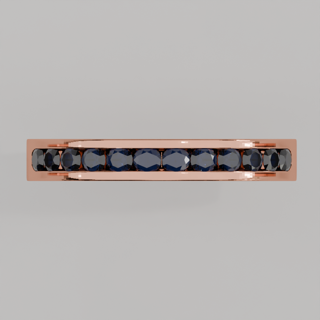 Media Churumbela Zafiro CANAL- Birthstone Septiembre -2.5mm - Churumbela de Oro (10k, 14k, 18k) y Moissanitas