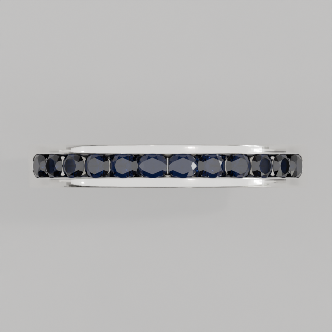 Media Churumbela Zafiro CANAL- Birthstone Septiembre -2.5mm - Churumbela de Oro (10k, 14k, 18k) y Moissanitas