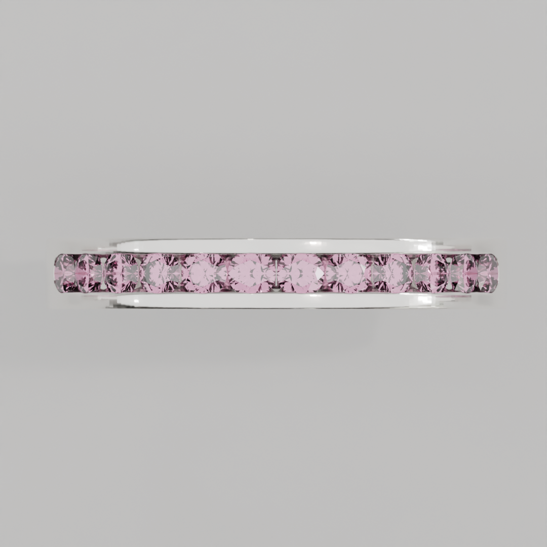 Media Churumbela Turmalina Rosa CANAL- Birthstone Octubre -2.5mm