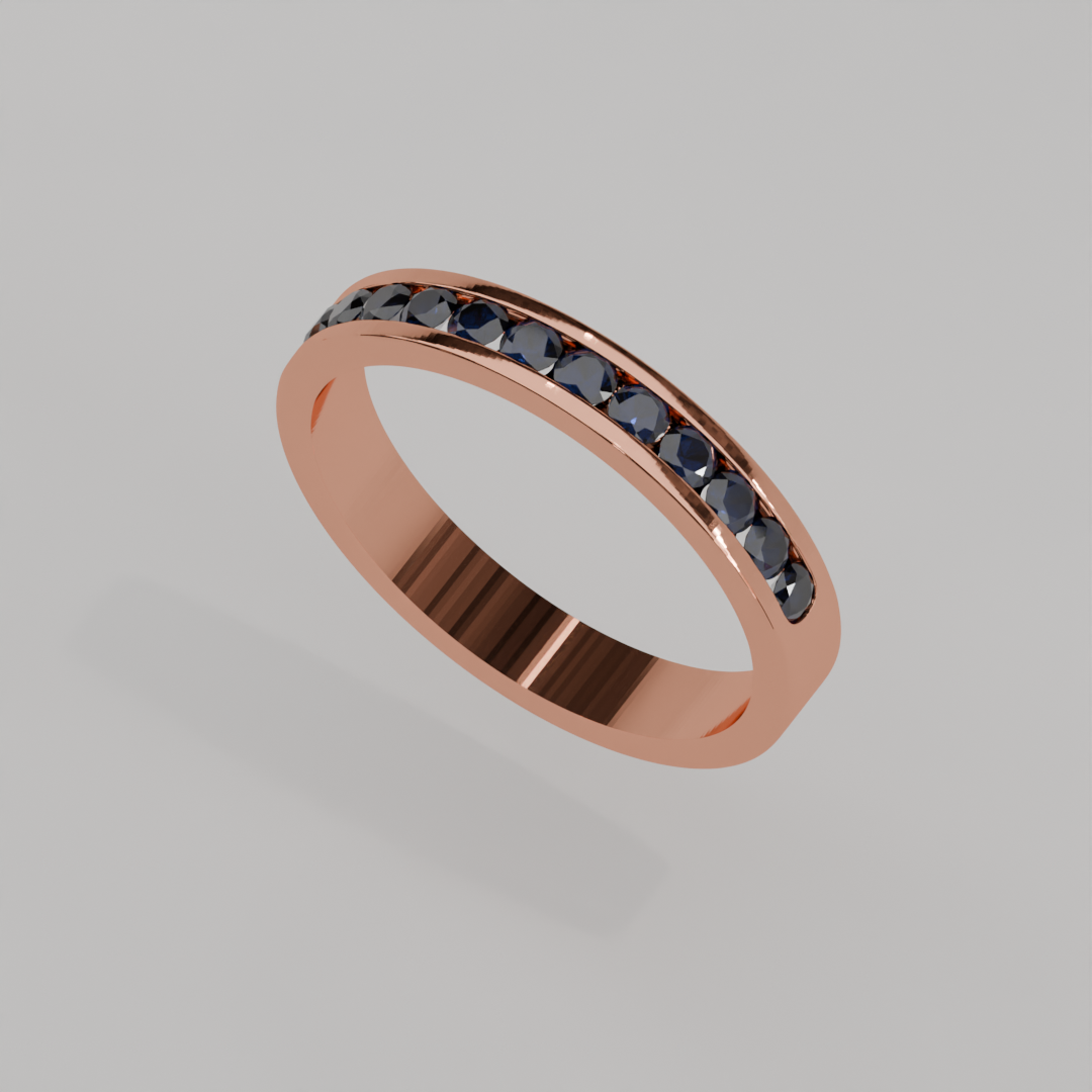 Media Churumbela Zafiro CANAL- Birthstone Septiembre -2.5mm - Churumbela de Oro (10k, 14k, 18k) y Moissanitas