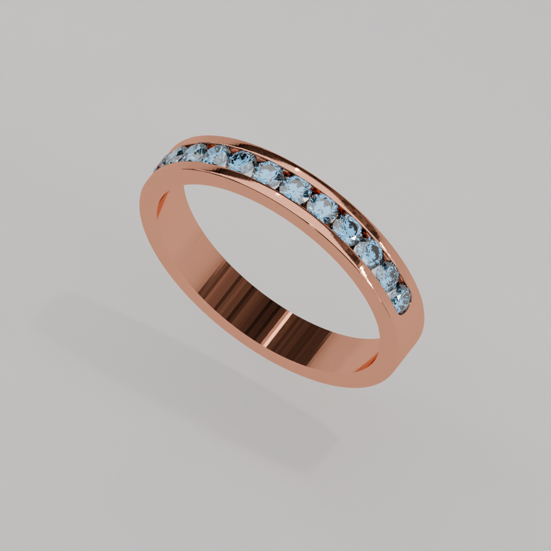 Media Churumbela Topacio Azul CANAL- Birthstone Diciembre -2.5mm - Churumbela de Oro (10k, 14k, 18k) y Moissanitas