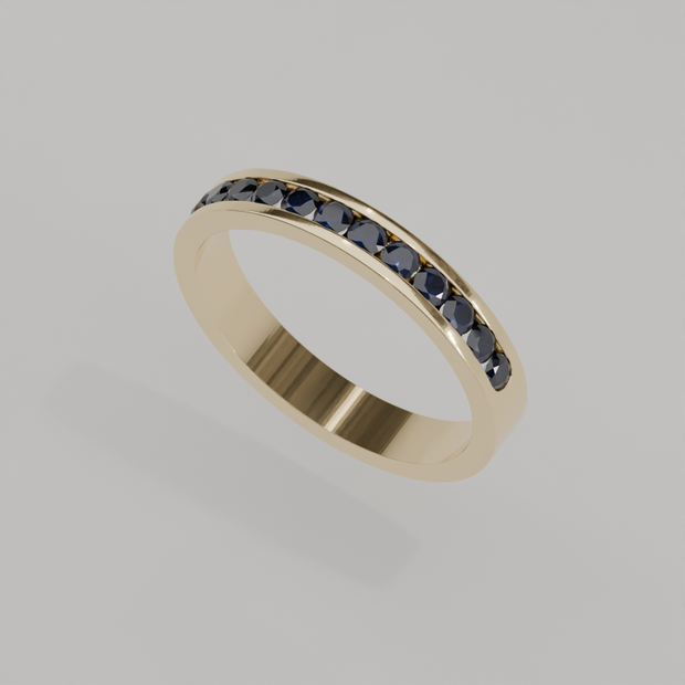 Media Churumbela Zafiro CANAL- Birthstone Septiembre -2.5mm - Churumbela de Oro (10k, 14k, 18k) y Moissanitas