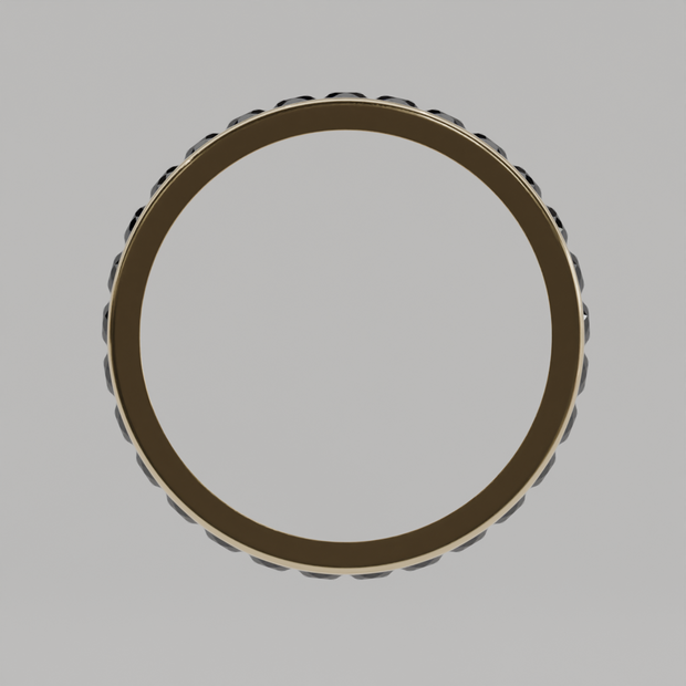 Churumbela Completa Zafiro CANAL - Birthstone Septiembre -2.5mm - Churumbela de Oro (10k, 14k, 18k) y Moissanitas