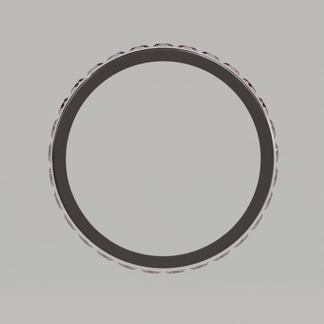 Churumbela Completa Turmalina Rosa CANAL- Birthstone Octubre -2.5mm - Churumbela de Oro (10k, 14k, 18k) y Moissanitas