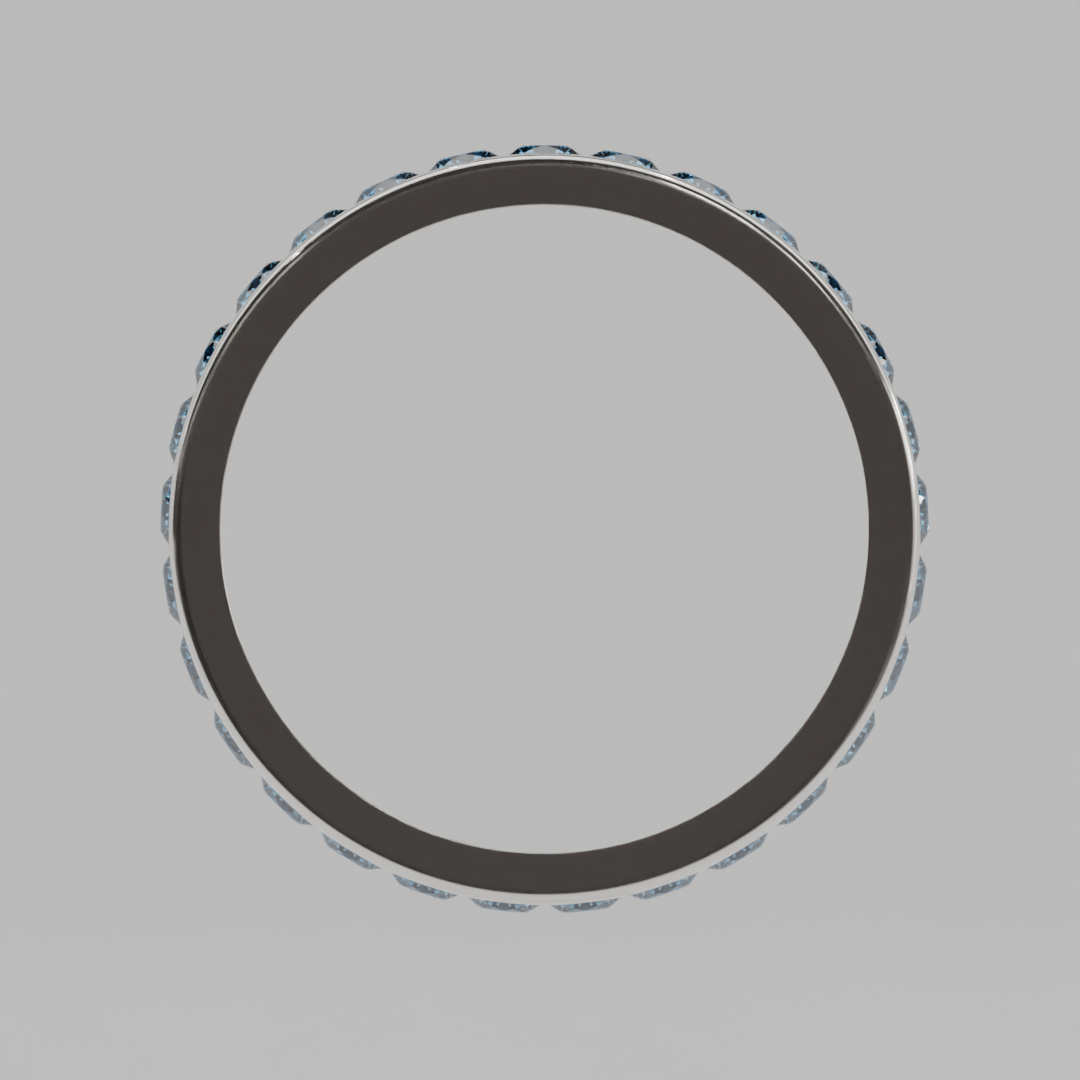 Churumbela Completa Topacio Azul CANAL- Birthstone Diciembre -2.5mm - Churumbela de Oro (10k, 14k, 18k) y Moissanitas