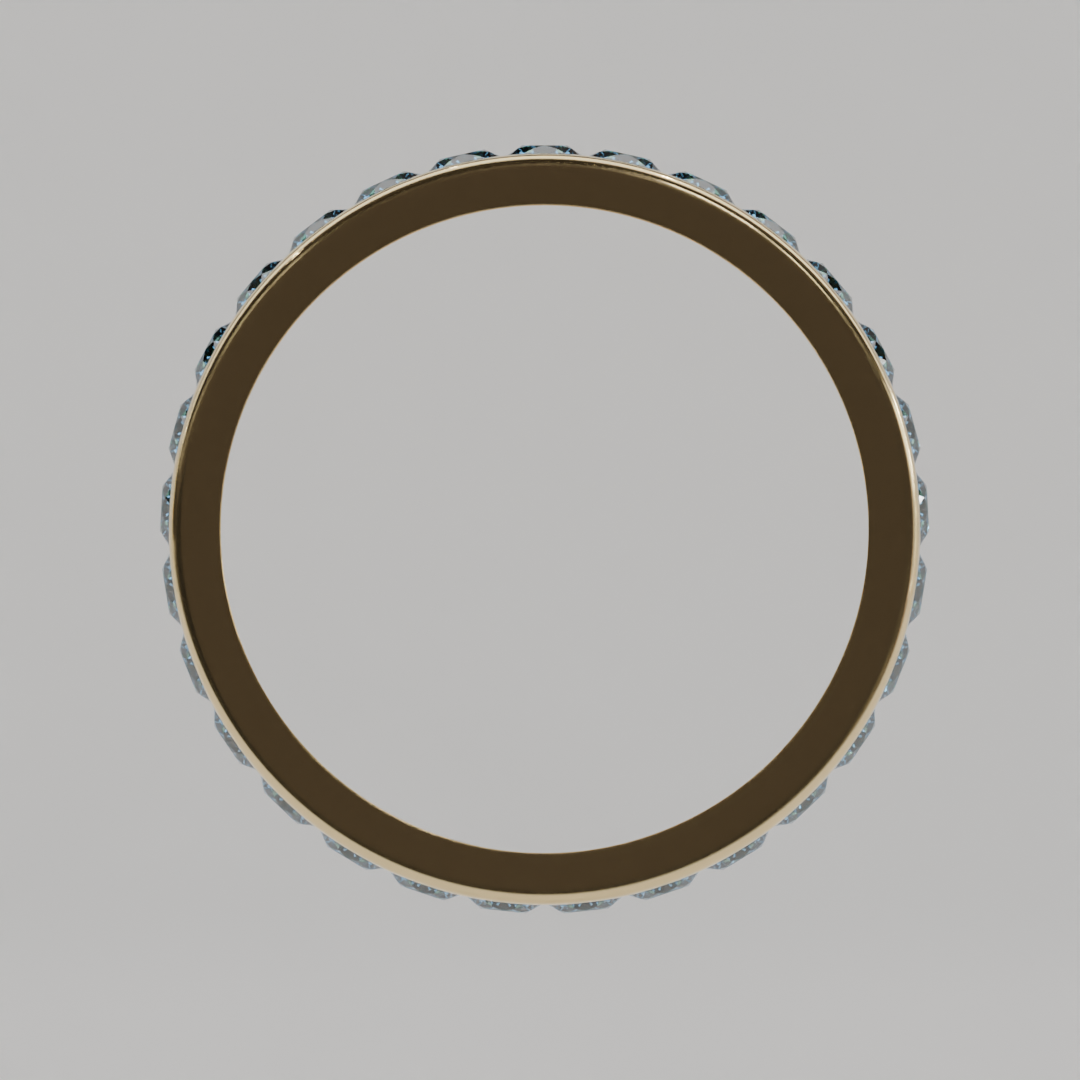 Churumbela Completa Topacio Azul CANAL- Birthstone Diciembre -2.5mm - Churumbela de Oro (10k, 14k, 18k) y Moissanitas