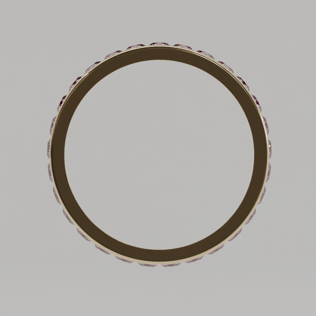 Churumbela Completa Turmalina Rosa CANAL- Birthstone Octubre -2.5mm - Churumbela de Oro (10k, 14k, 18k) y Moissanitas