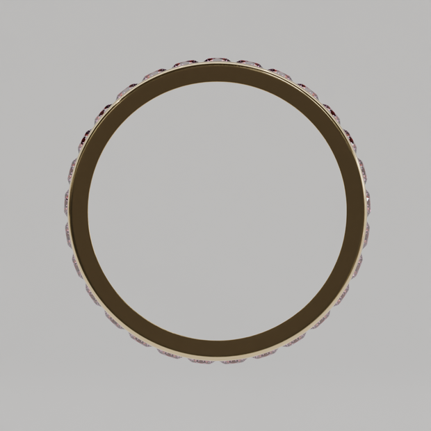 Churumbela Completa Turmalina Rosa CANAL- Birthstone Octubre -2.5mm - Churumbela de Oro (10k, 14k, 18k) y Moissanitas