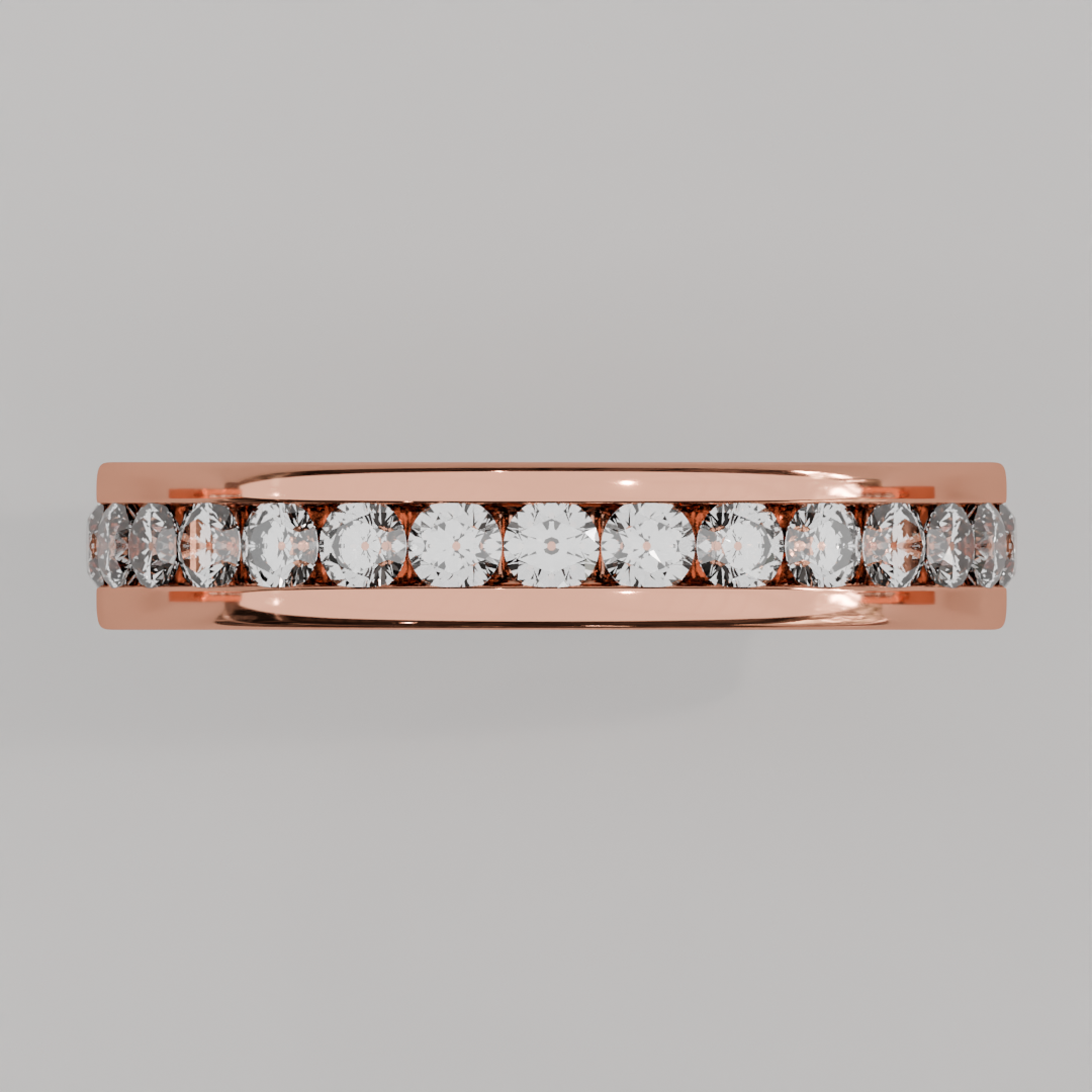 Churumbela Completa CANAL de 2.5mm Diamante Natural - Abril - Churumbela de Oro (10k, 14k, 18k) y Moissanitas