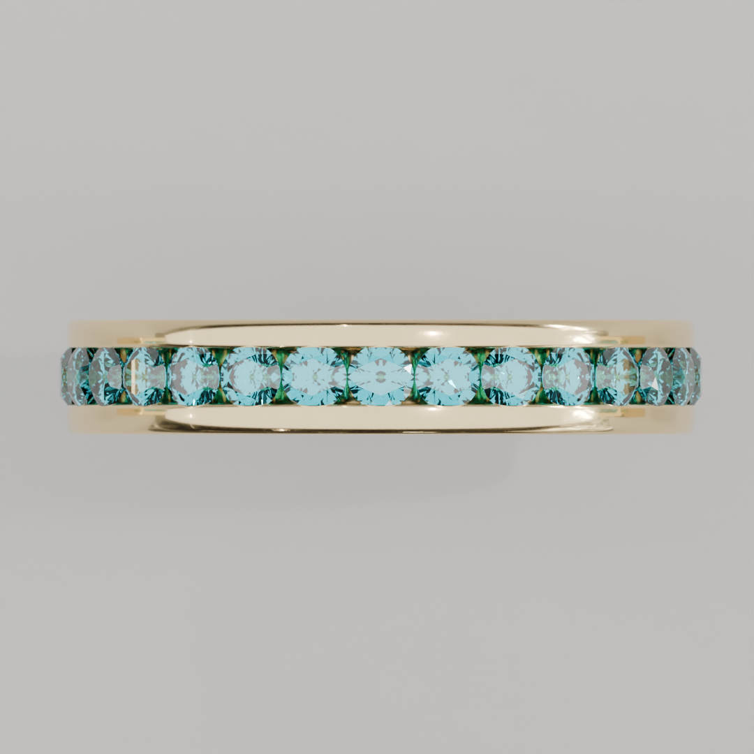 Churumbela Completa Agua Marina CANAL - Birthstone Marzo -2.5mm — joyería hecha a mano por Zafira MX (foto 2)