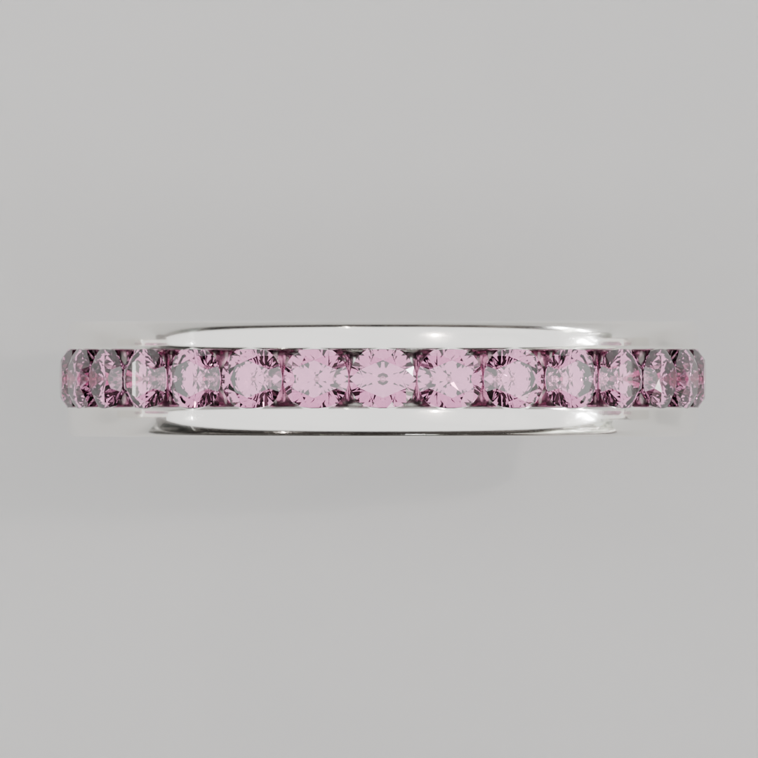 Churumbela Completa Turmalina Rosa CANAL- Birthstone Octubre -2.5mm