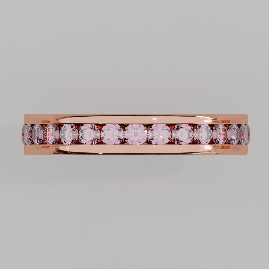 Churumbela Completa Turmalina Rosa CANAL- Birthstone Octubre -2.5mm