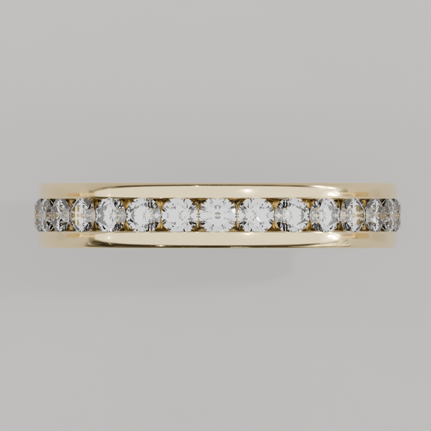 Churumbela Completa CANAL de 2.5mm Diamante Labgrown - Abril - Churumbela de Oro (10k, 14k, 18k)