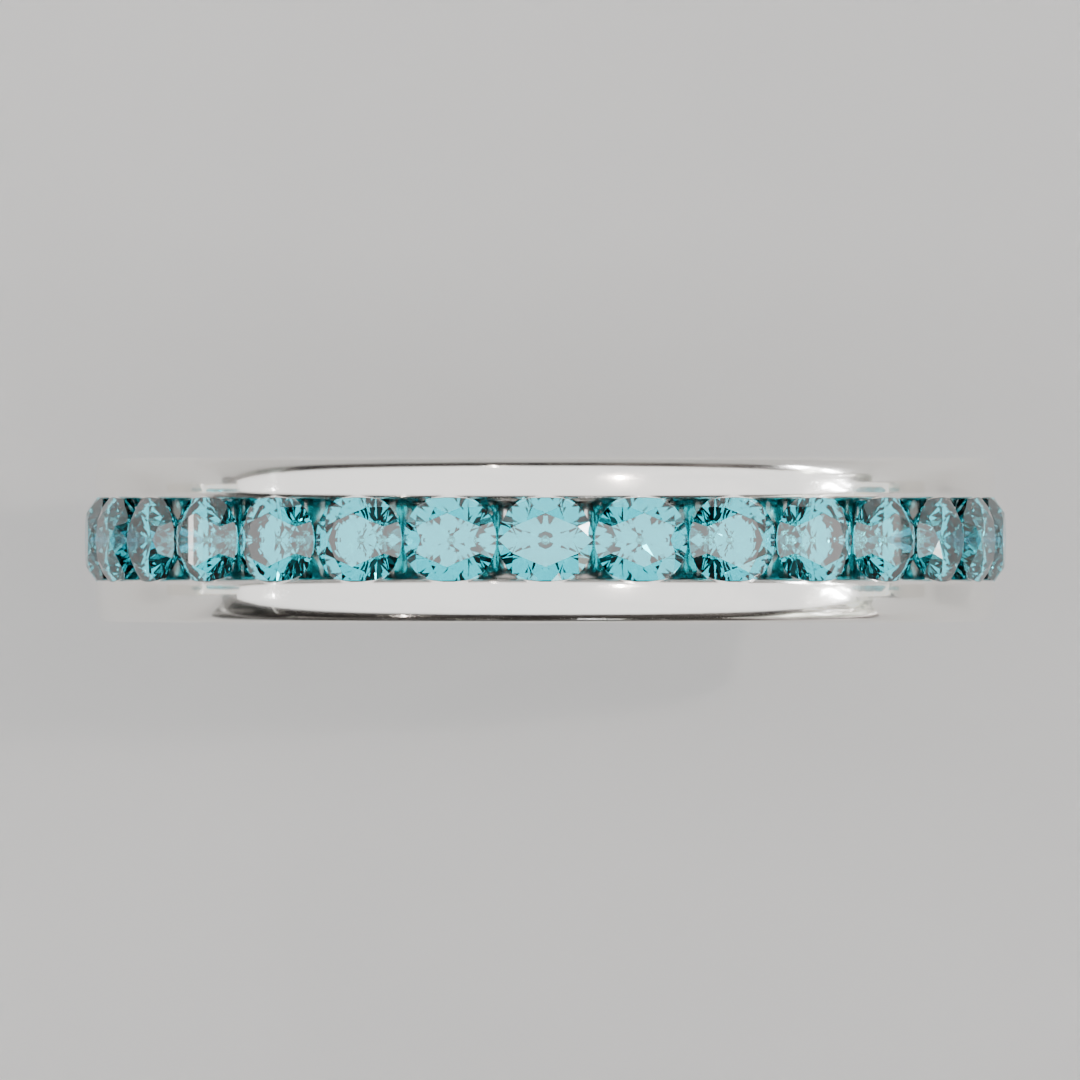 Churumbela Completa Agua Marina CANAL - Birthstone Marzo -2.5mm — joyería hecha a mano por Zafira MX (foto 5)