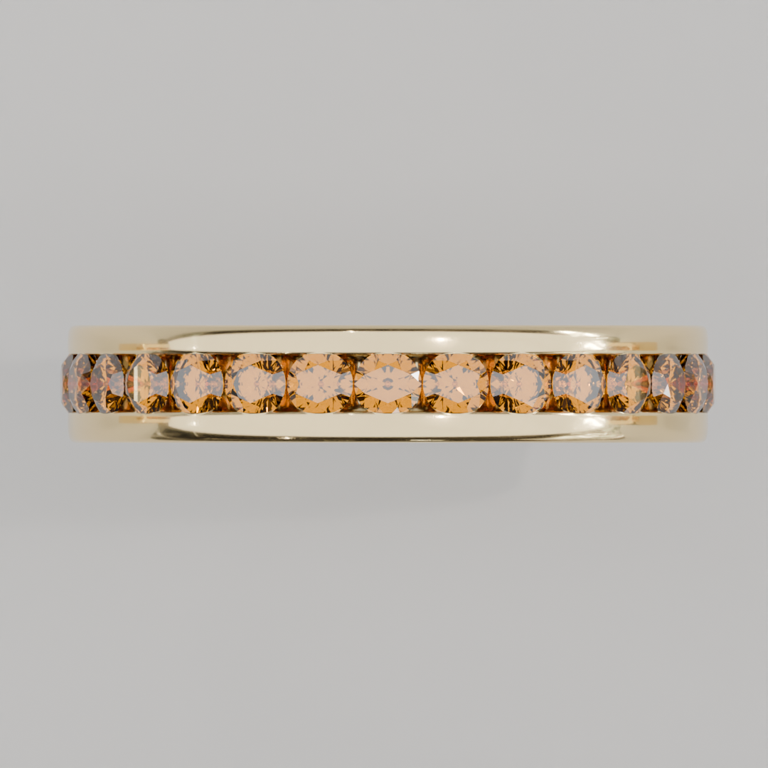 Media Churumbela Citrino CANAL- Birthstone Noviembre -2.5mm - Churumbela de Oro (10k, 14k, 18k) y Moissanitas