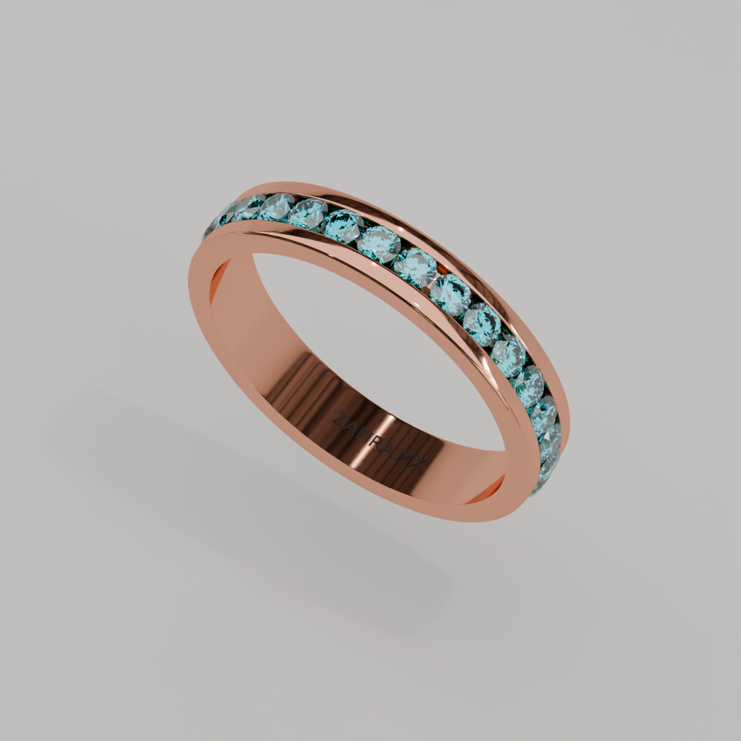 Churumbela Completa Agua Marina CANAL - Birthstone Marzo -2.5mm — joyería hecha a mano por Zafira MX (foto 9)
