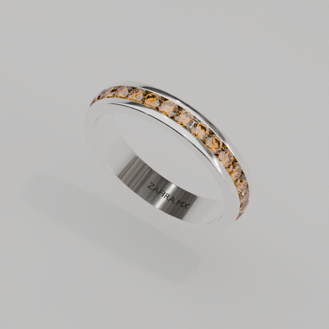 Churumbela Completa Citrino CANAL- Birthstone Noviembre -2.5mm - Churumbela de Oro (10k, 14k, 18k) y Moissanitas