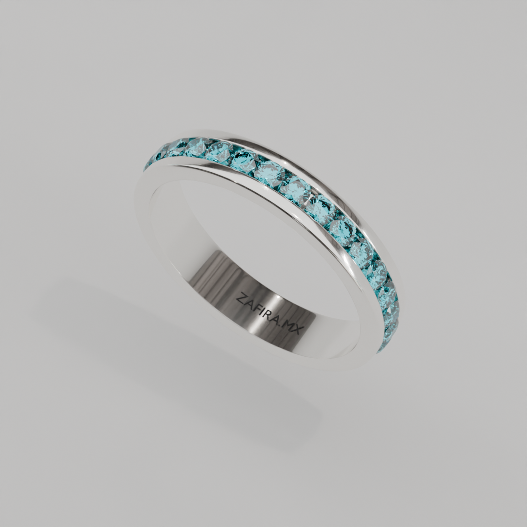 Churumbela Completa Agua Marina CANAL - Birthstone Marzo -2.5mm — joyería hecha a mano por Zafira MX (foto 6)