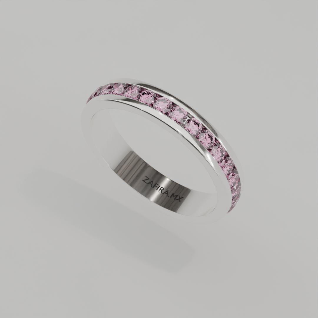 Churumbela Completa Turmalina Rosa CANAL- Birthstone Octubre -2.5mm