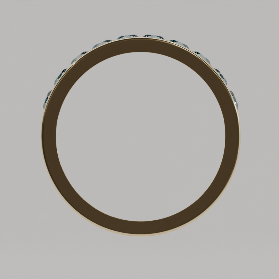 Media Churumbela Topacio Azul CANAL - Birthstone Diciembre -3.0.mm - Churumbela de Oro (10k, 14k, 18k) y Moissanitas