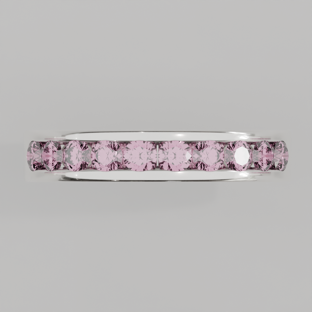 Media Churumbela Turmalina Rosa CANAL - Birthstone Octubre - 3.0mm