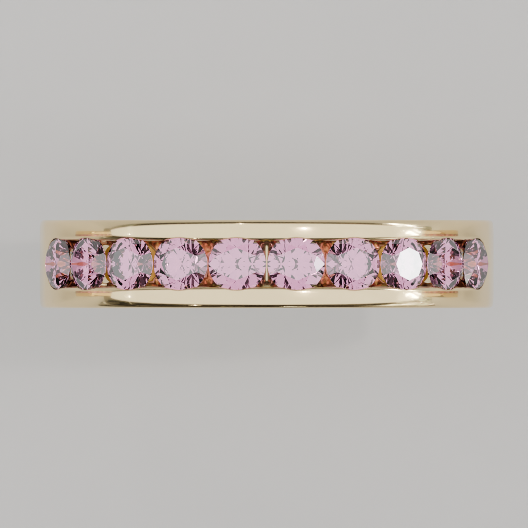 Media Churumbela Turmalina Rosa CANAL - Birthstone Octubre - 3.0mm