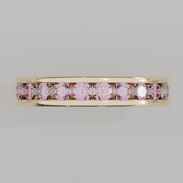 Media Churumbela Turmalina Rosa CANAL - Birthstone Octubre - 3.0mm