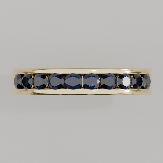 Media Churumbela Zafiro CANAL - Birthstone Septiembre -3.0mm - Churumbela de Oro (10k, 14k, 18k) y Moissanitas