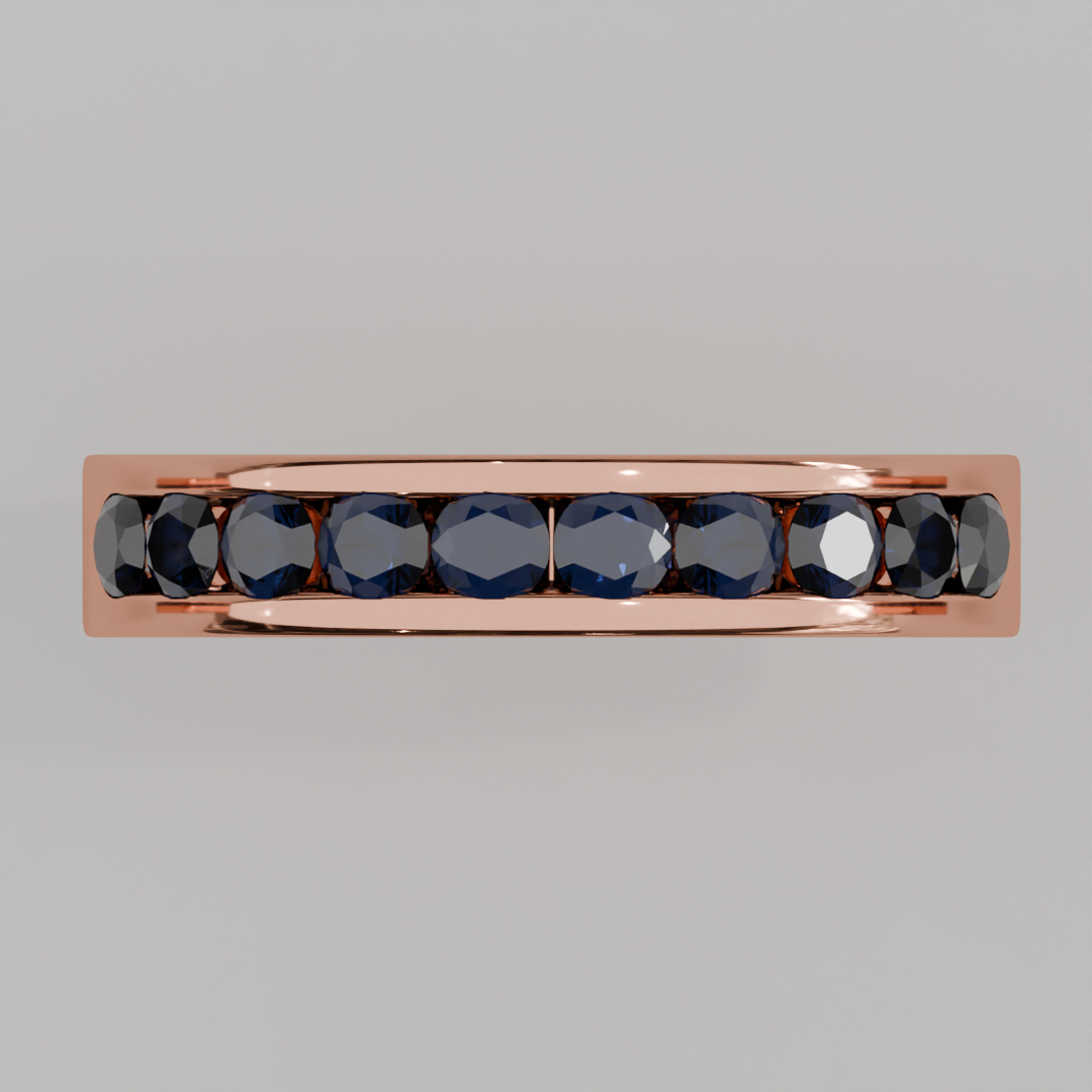 Media Churumbela Zafiro CANAL - Birthstone Septiembre -3.0mm - Churumbela de Oro (10k, 14k, 18k) y Moissanitas