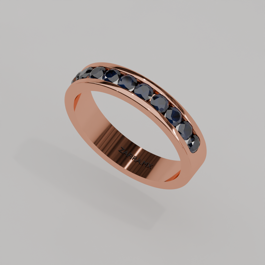 Media Churumbela Zafiro CANAL - Birthstone Septiembre -3.0mm - Churumbela de Oro (10k, 14k, 18k) y Moissanitas