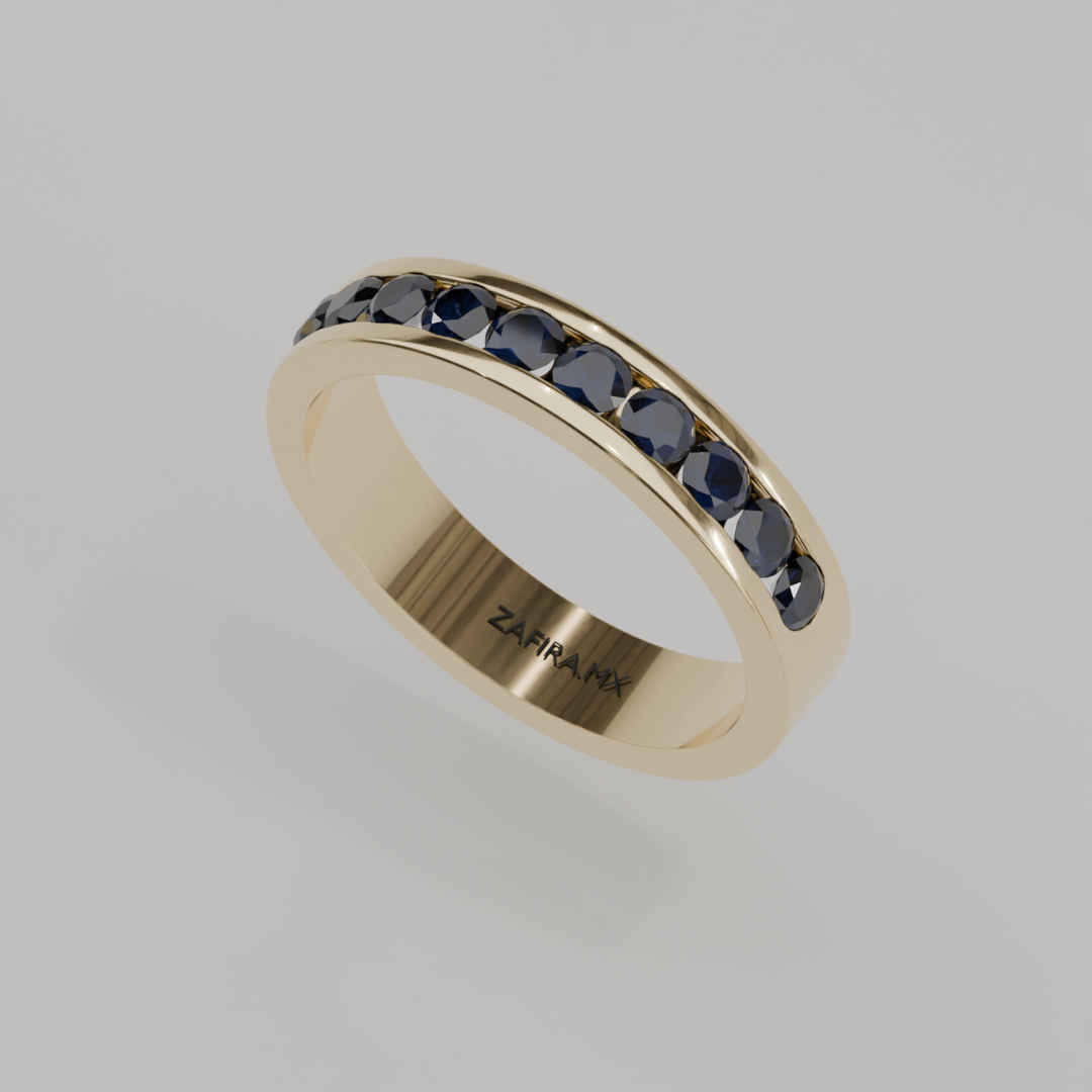 Media Churumbela Zafiro CANAL - Birthstone Septiembre -3.0mm - Churumbela de Oro (10k, 14k, 18k) y Moissanitas