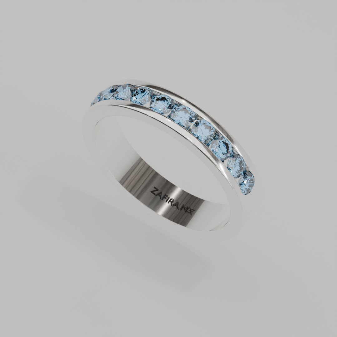 Media Churumbela Topacio Azul CANAL - Birthstone Diciembre -3.0.mm