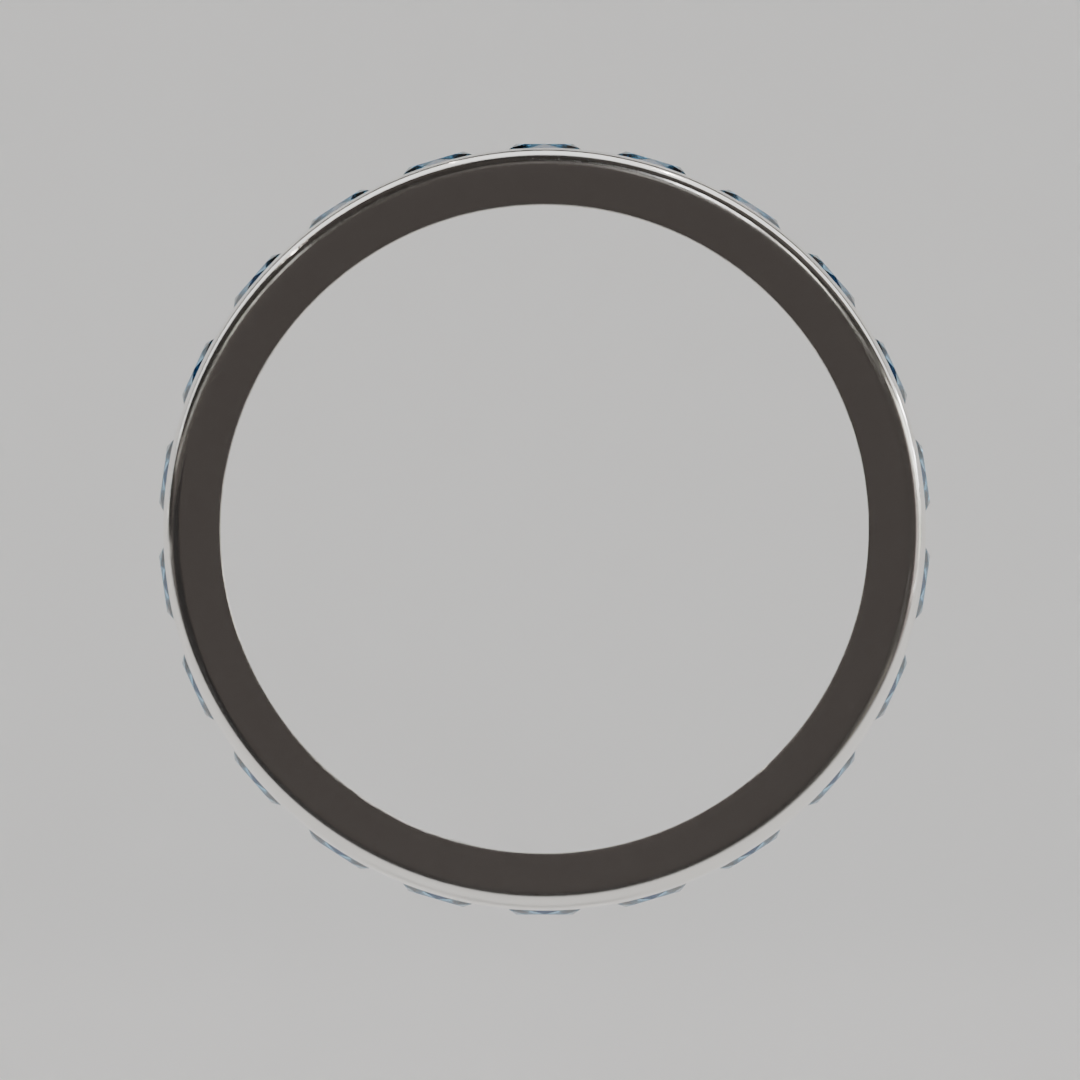 Churumbela Completa Topacio Azul CANAL- Birthstone Diciembre -3.0.mm - Churumbela de Oro (10k, 14k, 18k) y Moissanitas