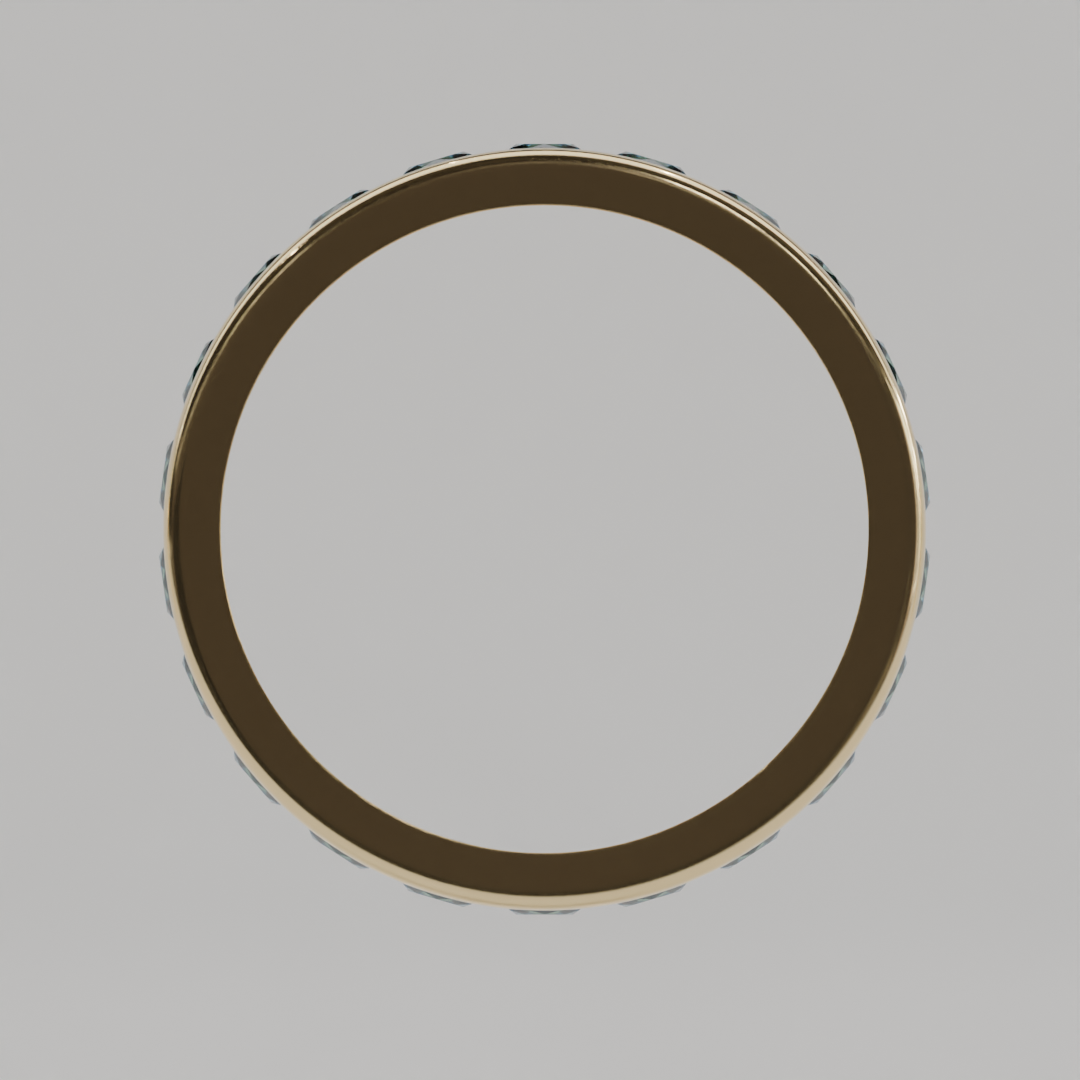 Churumbela Completa Topacio Azul CANAL- Birthstone Diciembre -3.0.mm - Churumbela de Oro (10k, 14k, 18k) y Moissanitas