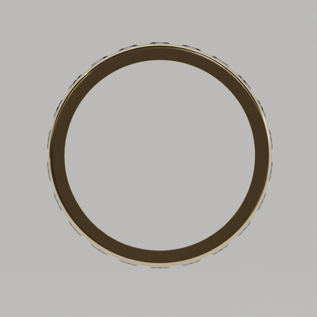 Churumbela Completa Topacio Azul CANAL- Birthstone Diciembre -3.0.mm - Churumbela de Oro (10k, 14k, 18k) y Moissanitas