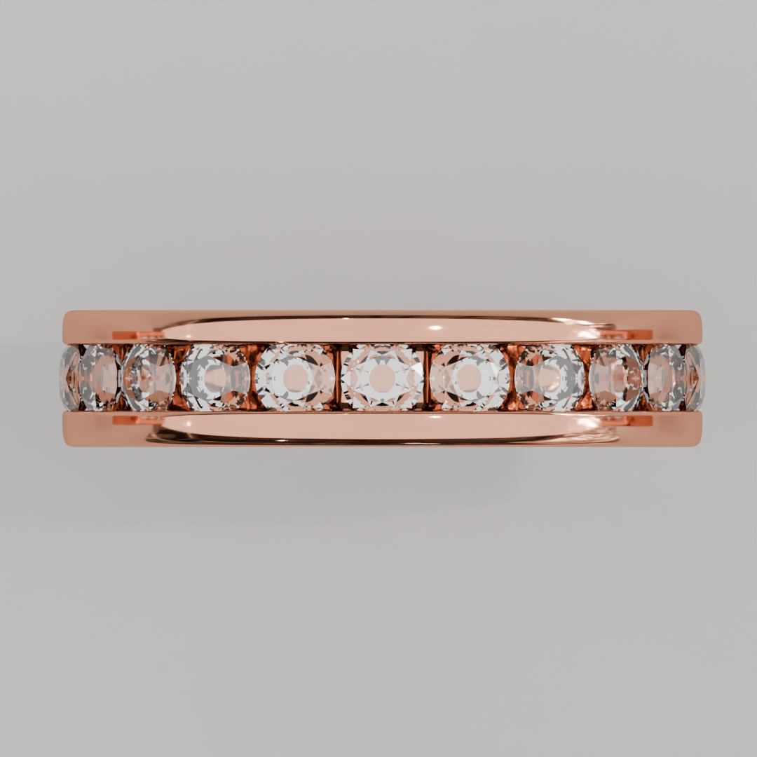 Churumbela Completa CANAL de 3.0mm Diamante Natural - Abril - Churumbela de Oro (10k, 14k, 18k) y Moissanitas
