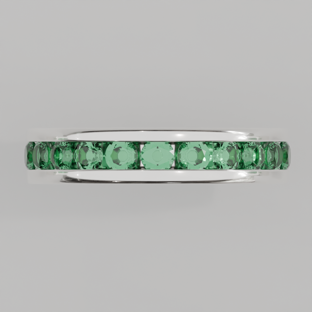 Churumbela Completa Esmeralda CANAL- Birthstone Mayo - 3.0mm - Churumbela de Oro (10k, 14k, 18k) y Moissanitas
