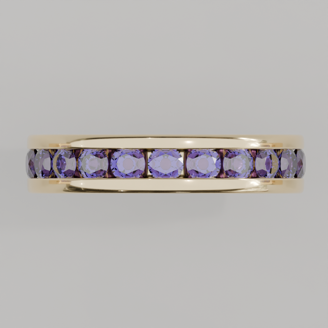 Churumbela Completa Alejandrita CANAL- Birthstone Junio -3.0mm - Churumbela de Oro (10k, 14k, 18k) y Moissanitas