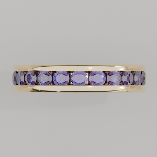 Churumbela Completa Alejandrita CANAL- Birthstone Junio -3.0mm - Churumbela de Oro (10k, 14k, 18k) y Moissanitas