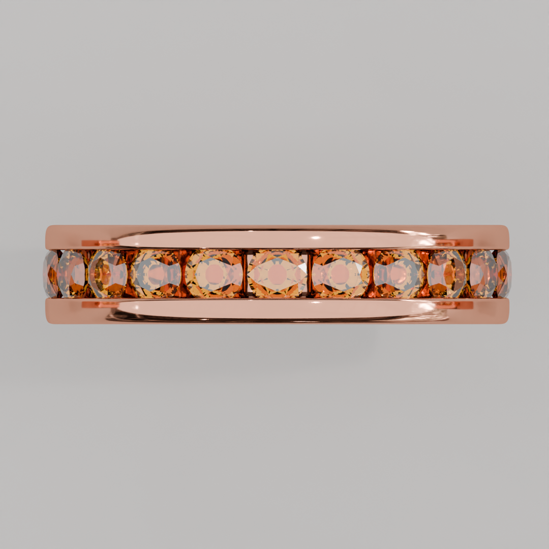 Media Churumbela Citrino CANAL - Birthstone Noviembre -3.0.mm - Churumbela de Oro (10k, 14k, 18k) y Moissanitas