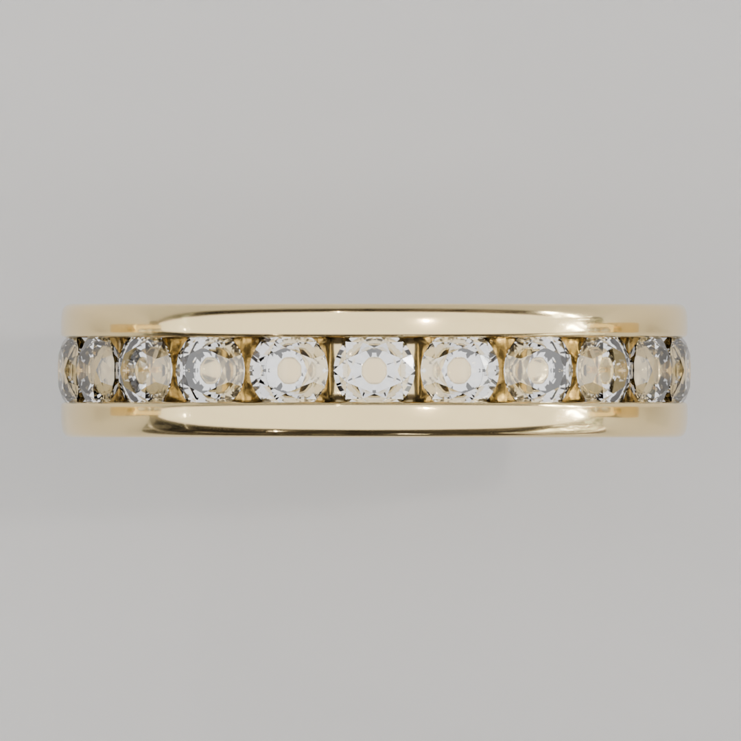 Churumbela Completa CANAL de 3.0mm Diamante Natural - Abril - Churumbela de Oro (10k, 14k, 18k) y Moissanitas