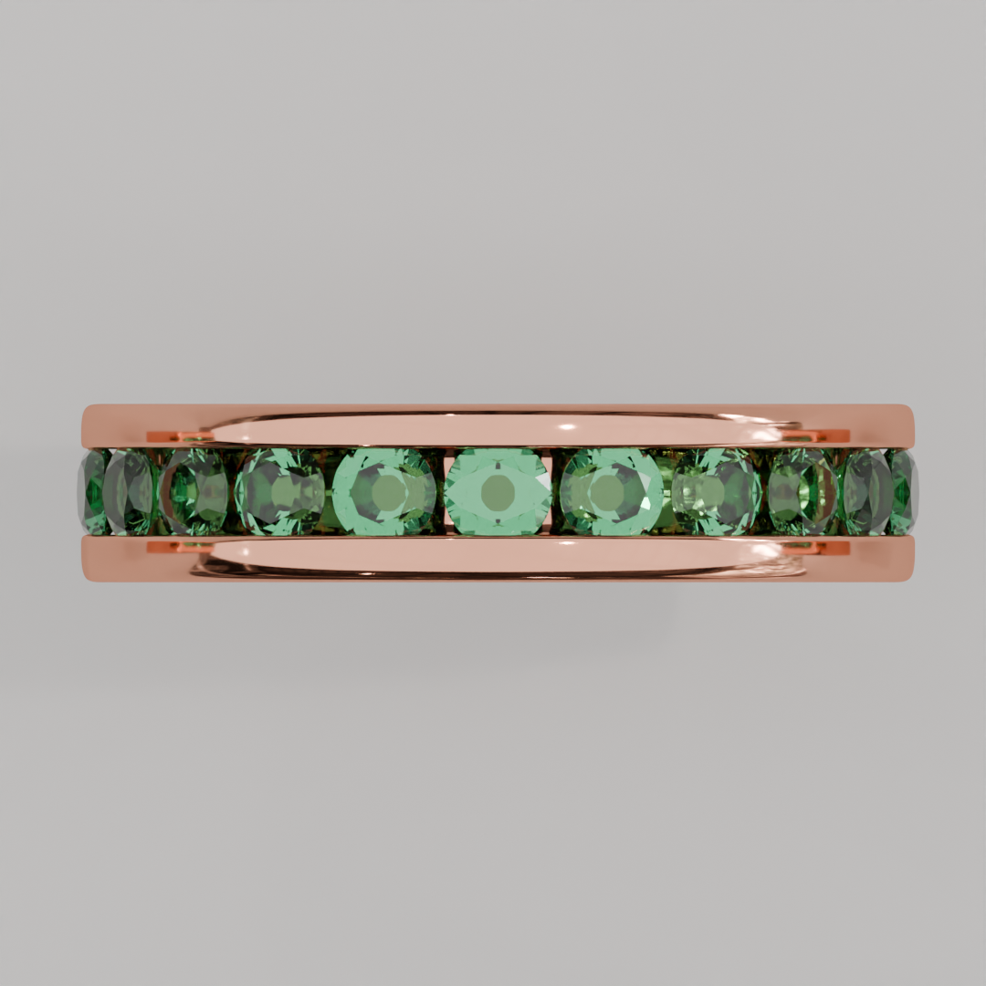 Churumbela Completa Esmeralda CANAL- Birthstone Mayo - 3.0mm - Churumbela de Oro (10k, 14k, 18k) y Moissanitas