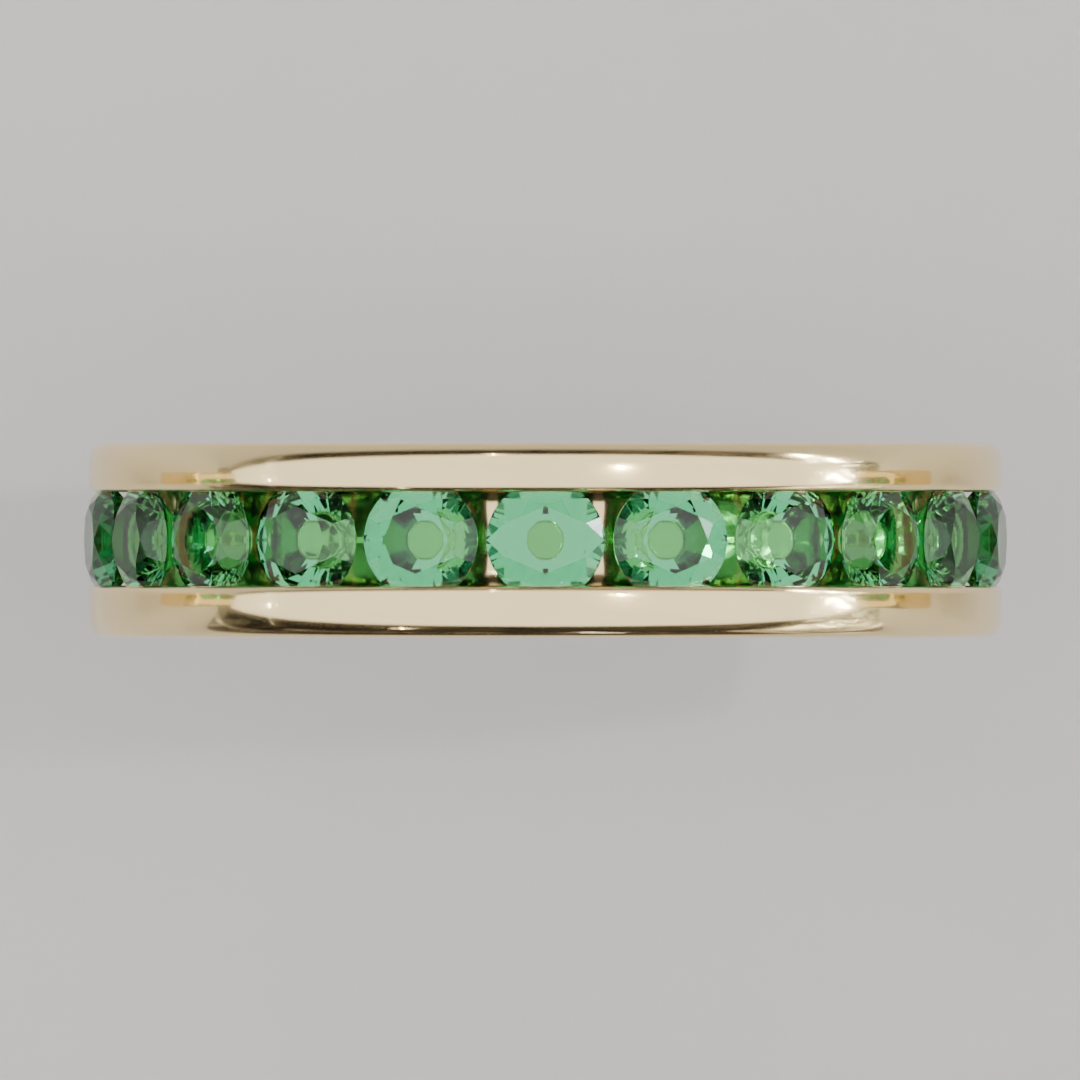 Churumbela Completa Esmeralda CANAL- Birthstone Mayo - 3.0mm - Churumbela de Oro (10k, 14k, 18k) y Moissanitas