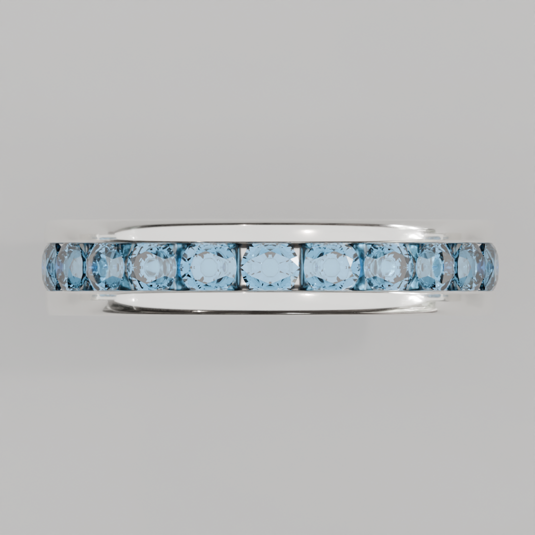 Churumbela Completa Topacio Azul CANAL- Birthstone Diciembre -3.0.mm