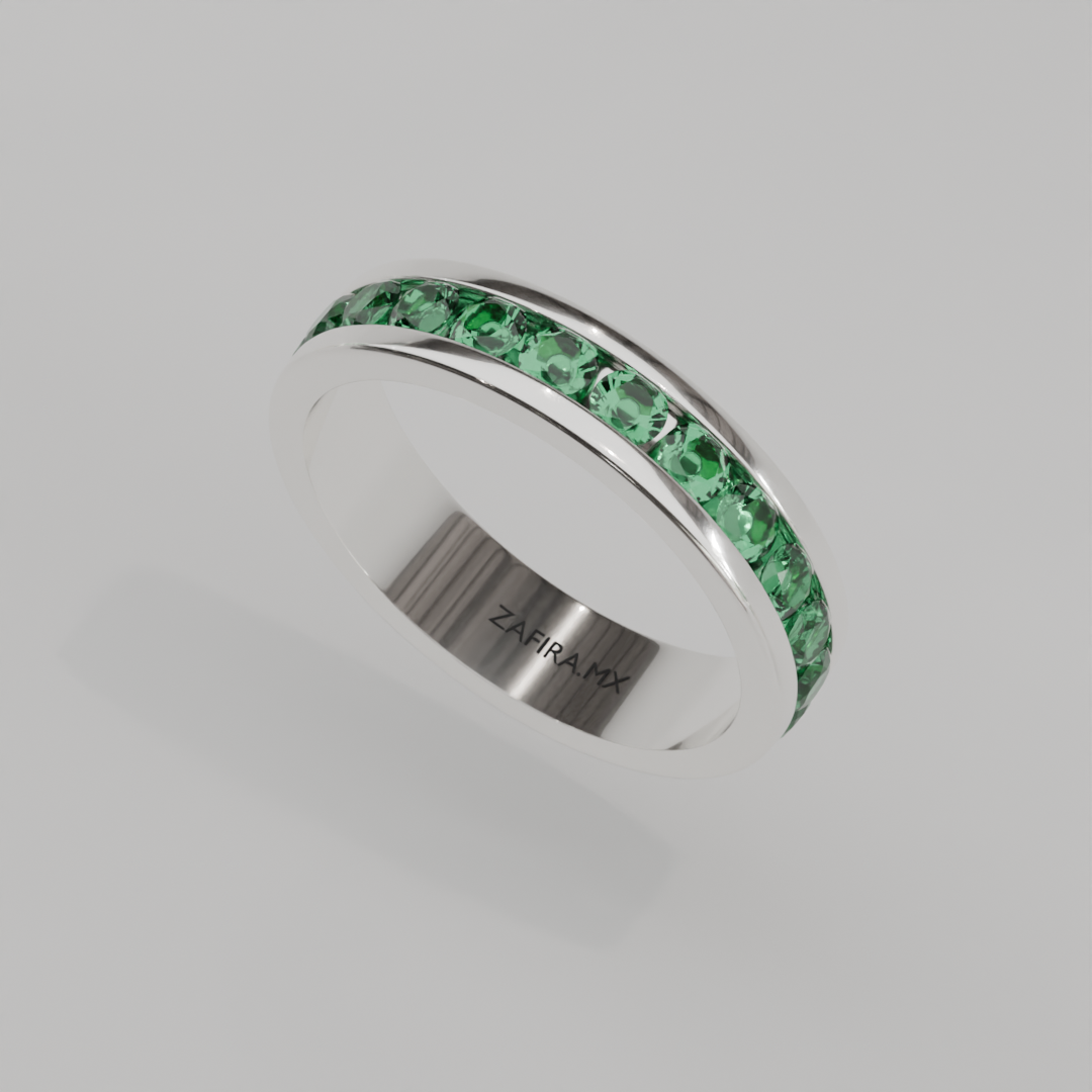 Churumbela Completa Esmeralda CANAL- Birthstone Mayo - 3.0mm - Churumbela de Oro (10k, 14k, 18k) y Moissanitas