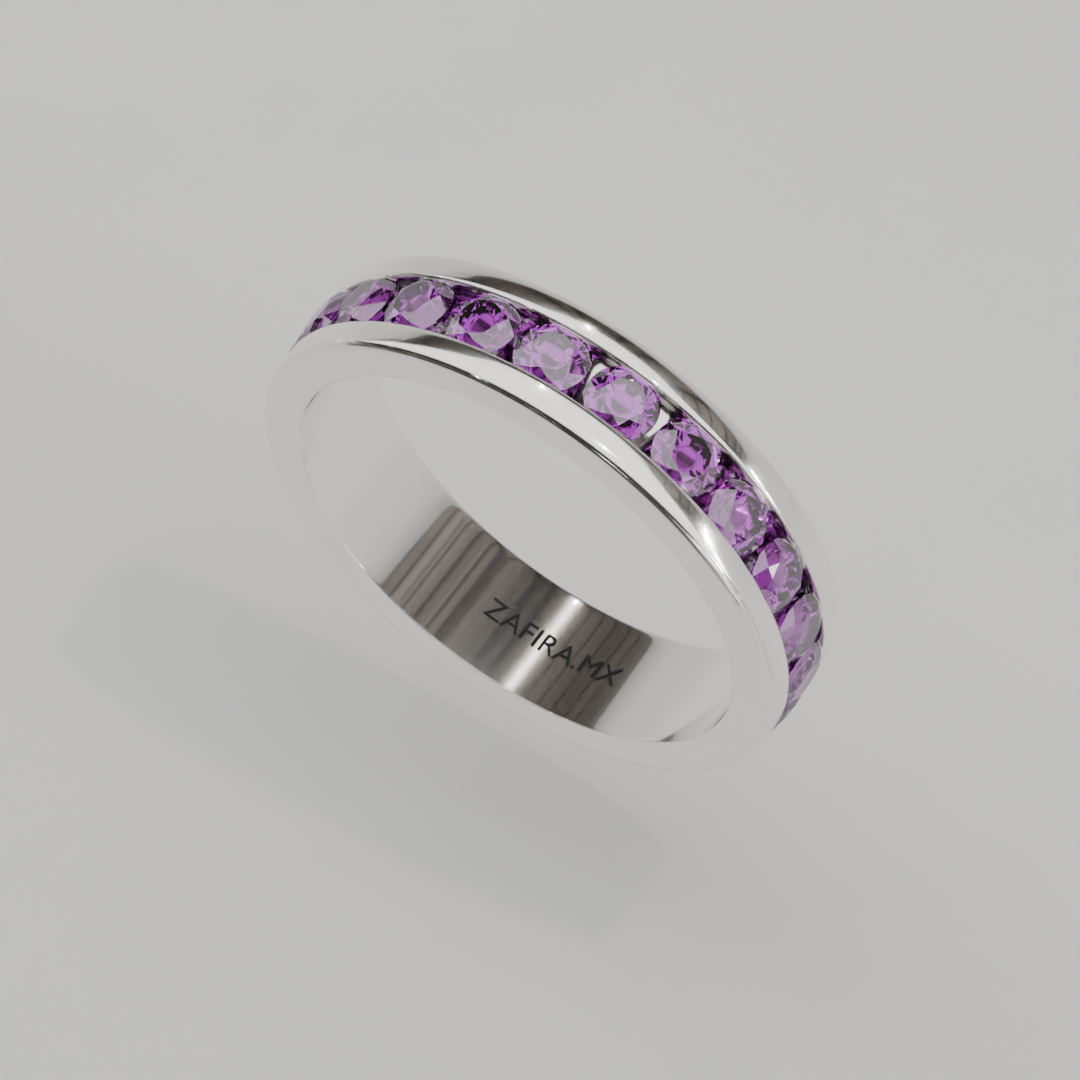 Churumbela Completa Amatista CANAL - Birthstone Febrero -3.0.mm — joyería hecha a mano por Zafira MX (foto 4)