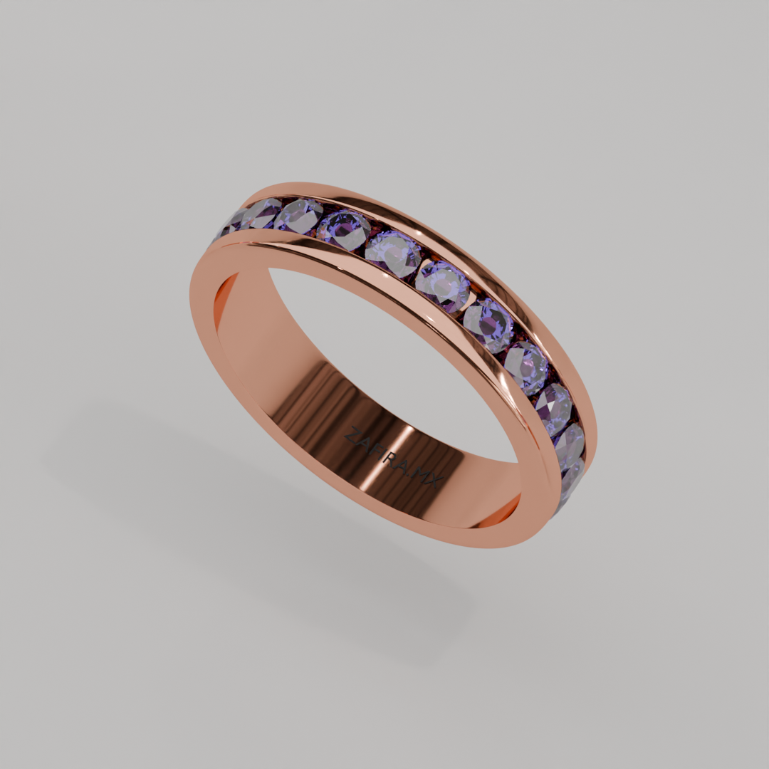 Churumbela Completa Alejandrita CANAL- Birthstone Junio -3.0mm - Churumbela de Oro (10k, 14k, 18k) y Moissanitas